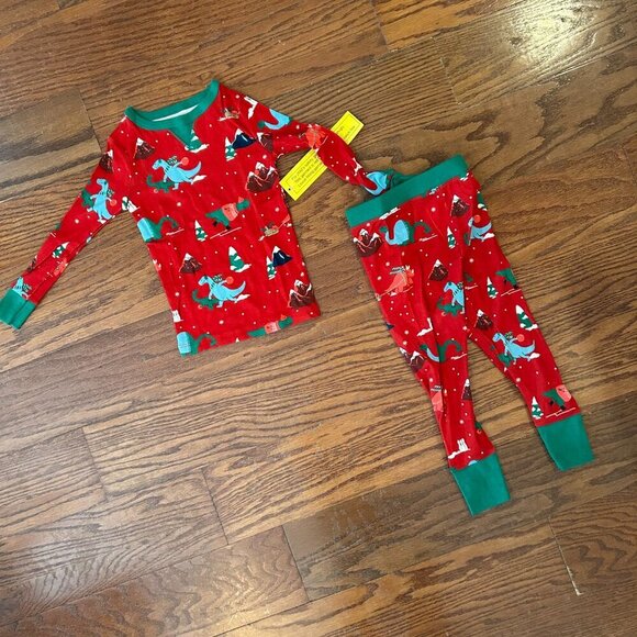 NWT Wondershop Holiday Christmas Dinosaur Print Pajama Set Toddler Size 3T - Picture 3 of 8